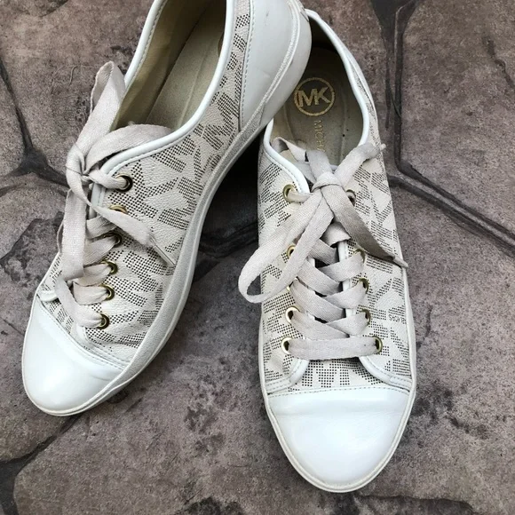 Michael Kors Shoes Michael Kors Lace Up Gold Vanilla Sneakers